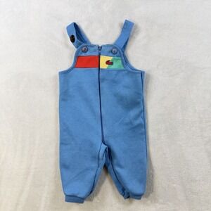 Vintage 80s Lacoste IZOD Color Block Blue Romper 3-6 months